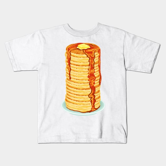 Tall Stack of Pancakes Kids T-Shirt by SWON Design